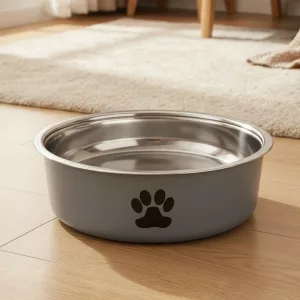 Gamelle pour Chien en Acier Inoxydable avec Base Antidérapante en Silicone