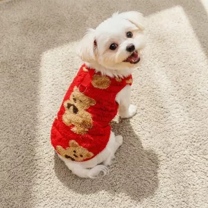 Pullover en flanelle chaud et mignon pour chien - Gilet doux pour animal de compagnie