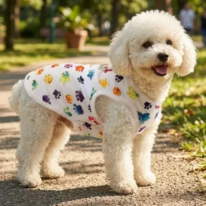 Adorable gilet d'été respirant pour chien avec anneau en D