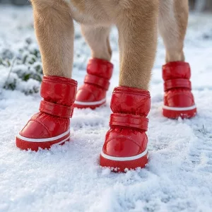 Bottes Antidérapantes Imperméables pour Chien x4 – Hiver Chaud