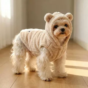 cute dog coat, soft dog coat, hooded dog coat
