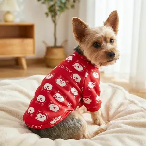 Pull pour chien mignon et chaud à col rond en polaire douce