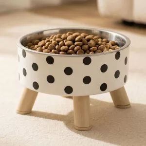 stainless steel dog bowl with stand, stainless steel elevated dog bowl, stainless steel raised dog feeder
