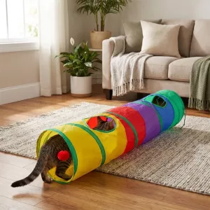cat play tunnel, folded cat tunnel