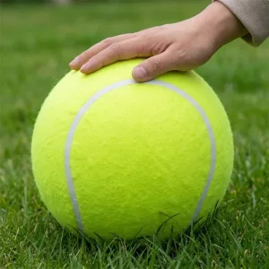 Grande balle de tennis gonflable en polaire pour chien