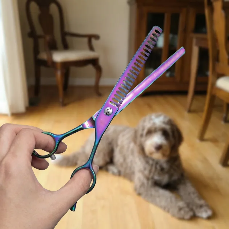 dog thinning shears, curved scissors for dog grooming, curved thinning shears for dogs, dog hair thinning scissors