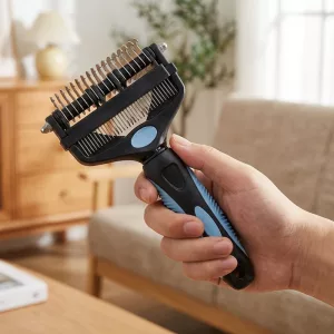 dematting comb, dematting rake comb, stainless steel dog comb, dematting tool for dogs, dematting rake for dogs, detangling comb for dogs