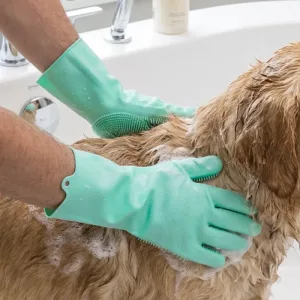 Gants brosses de bain en silicone pour chien, moufles de toilettage pour animal