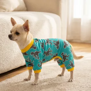 Adorables grenouillères pour chien avec dinosaures, pyjamas pour animal en doux coton