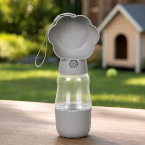 Distributeur d’eau portable 2-en-1 pour chien avec bouteille de voyage pour nourriture et bol