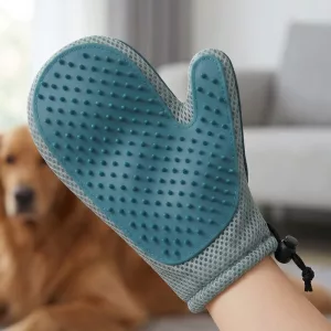 Gant-brosse de bain pour chien, gant de toilettage pour animaux pour enlever les poils