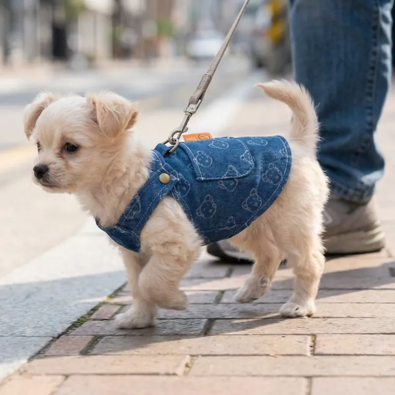 denim dog vest