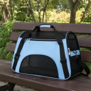 Sac de transport respirant doux en maille pour chien et chat avec laisse