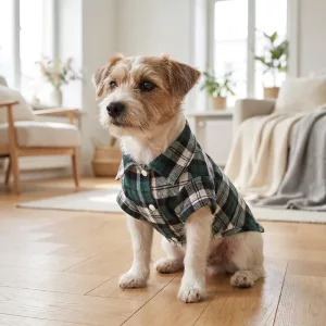 plaid dog vest