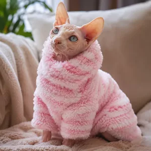 Manteau pull chaud en peluche douce et mignon pour chat
