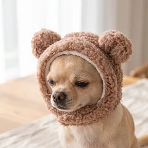 Bonnet doux en polaire pour chien avec oreilles