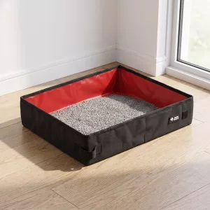 travel cat litter box, portable litter box, collapsible litter box, portable litter tray