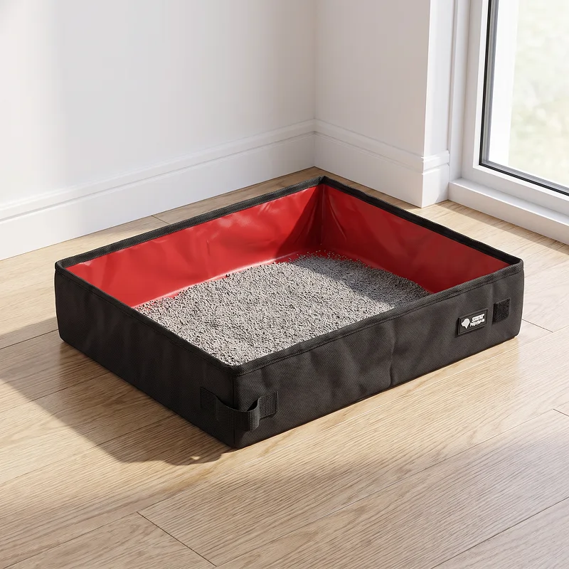 travel cat litter box, portable litter box, collapsible litter box, portable litter tray