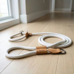 Laisse douce pour chien mains libres avec ceinture ventrale