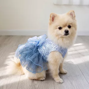 Robe de mariage élégante pour chien avec jupe en tulle