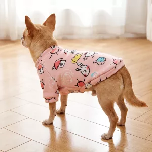 Joli pull chaud pour chien à col rond en polaire douce