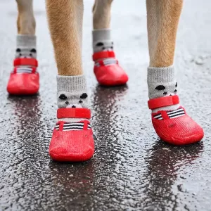 Bottes-chaussettes imperméables antidérapantes et chaudes pour chien