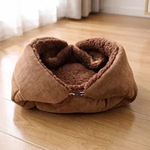 Lit pour chat en peluche pliable et douillet, coussin-nid chaud pour chien